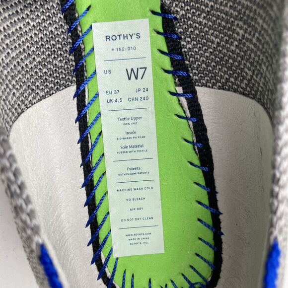 Rothy's The Point Grey Mist Captoe US Size 7 Womens Ballet Flat Slip On Shoes - Picture 10 of 11